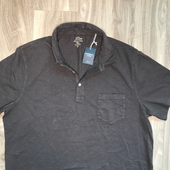 J Crew Garment Dye Gray Polo Shirt Mens XL - Picture 2 of 11